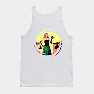 Woman with a Bomb in Her Hand Retro Vintage Fantasy Comic Funny Popart Scifi Old Tank Top